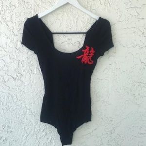 LF Emma & Sam Black Short Sleeve Bodysuit